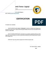 Certification