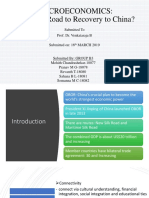 Macroeconomics: OBOR: A Road To Recovery To China?: Submitted To Prof. Dr. Venkataraja B Submitted On: 16 MARCH 2019