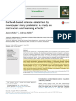 Context-Based Science Education by Newspaper Story Problems: A Study On Motivation and Learning Effects