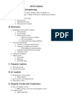 A. Basics of Electrical Engineering: EE101 Syllabus