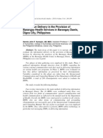 Information Delivery in The Provision of Barangay Health Services in Barangay Dawis, Digos City, Philippines