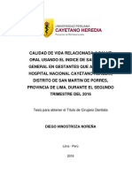 Tesis para Obtener El Título de Cirujano Dentista: Diego Hinostroza Noreña