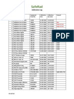 Calibration Log