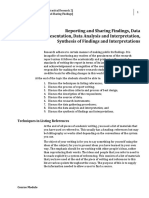 Reporting and Sharing Findings, Data Presentation, Data Analysis and Interpretation, Synthesis of Findings and Interpretations