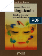 Guastini Ricardo Distinguiendo Estudios de Teoria Y Metateoria Del Derecho PDF