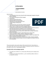 Administrator - Job Description Various Common Responsibilities