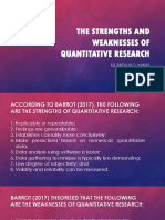 Lesson 2 RDL 2 - Strengths, Weaknesses and Kinds of Quantitative Research