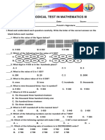 First Periodical Test in Mathematics Iii