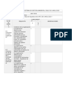 Lista de Chequeo Del Sistema de Gestión Ambiental