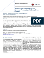 Study of Some Electrolysis Parameters For Chlorine and Hydrogen Production Using A New Membrane Electrolyzer