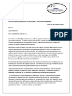 Carta de Aceptación para Realizar Una AUDITORIA OPERATIVA