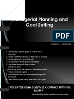 Planning and Goal Setting