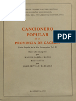 Crivillé (Ed.) - Cancionero Popular de La Provincia de Cáceres