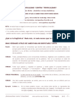 Pentavocalismo Contra Trivocalismo - Unas Verdades Utiles A Saber - Tamaño A4