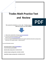 Trades Math Review With Algebra 2013