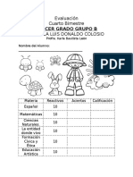 Examen Cuarto Bimestre Tercer Grado