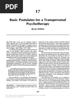 Basic Postulates For A Transpersonal Psychotherapy