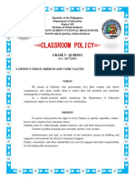 Classroom Policy - : Grade 9 - Quirino