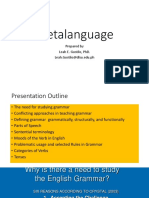 Metalanguage: Prepared by Leah E. Gustilo, Phd. Leah - Gustilo@Dlsu - Edu.Ph