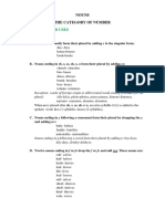 I. Rules and Uses: Nouns The Category of Number