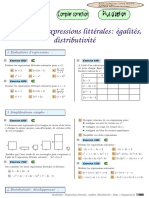 Expressions Litterales Egalites Distributivite