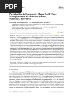 Resources: Participation in Community-Based Solid Waste Management in Nkulumane Suburb, Bulawayo, Zimbabwe