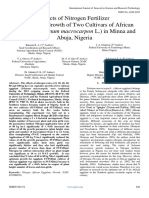 Effects of Nitrogen Fertilizer Rates On The Growth of Two Cultivars of African Eggplant (Solanum Macrocarpon L.) in Minna and Abuja, Nigeria