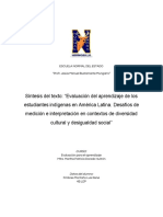 Síntesis Del Texto - Evaluación Del Aprendizaje de Los Estudiantes Indígenas en América Latina