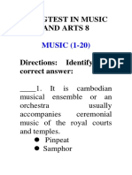 Music and Arts Long Test