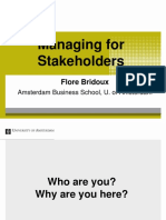 Managing For Stakeholders