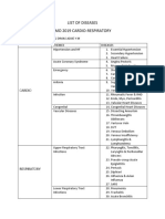 List of Diseases Imo 2019 Cardio-Respiratory