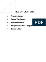 Types of Letters Cover Page