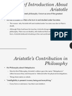 Aristotle's Contribution in Philosophy