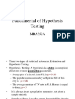 Chapter 9 Fundamental of Hypothesis Testing