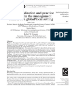 Institutionalization and Practice Variation in The Management Control of A Global/local Setting