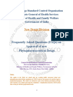 New Drugs Division: Frequently Asked Questions (Faqs) On Approval of New Phytopharmaceutical Drugs