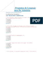 Banco de Preguntas de Lenguaje para Examen de Admisión