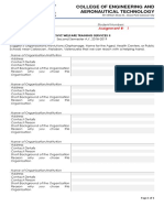 College of Engineering and Aeronautical Technology: Assignment #: 1