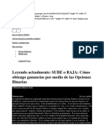 SUBE o BAJA - Cómo Obtengo Ganancias Por Medio de Las Opciones Binarias