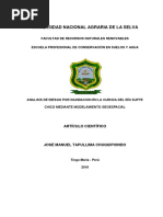 Evaluación de Riesgo de Inundación (Modelación HEC-RAS) Usando La Metodología CENEPRED