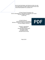 Effect of Motivational Factors On Job Satisfaction of Rank and File Employee in Selected Fast Food Restaurant in Lucena City