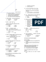 English Test II Modal Verbs