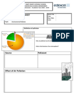 Worksheet: Definition of Pollution