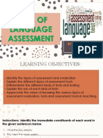 Types of Langauge Assessment