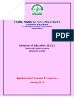 Tamil Nadu Open University: Bachelor of Education (B.Ed.)