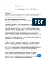 Customer Needs Assessment Survey Design & Analysis