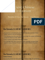 Ancient Chinese Civilization: Dynasties of China: Xia Dynasty - Qing Dynasty