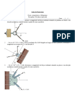 Mecânica Aplicada - Lista de Exercícios