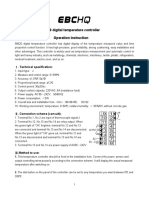 Digital Temperature Controller Operation Instruction: . Technical Specification