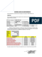 Informe de Mantenimiento 250 Horas CAT 420F2